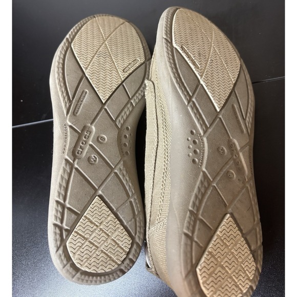 Crocs Shoes Womens 6 Walu Loafers Khaki Canvas Casual Slip On - Picture 6 of 6